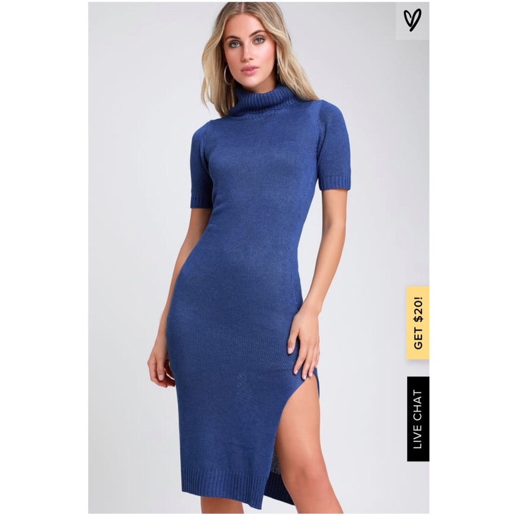 Coffee Date Turtleneck Midi Sweater Dress